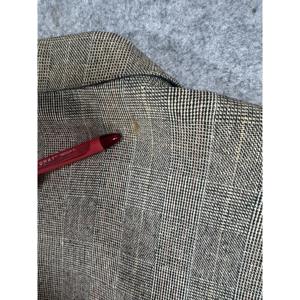 Fratelli Rome New York Sport Coat XL Gray Plaid 100% Silk Blazer